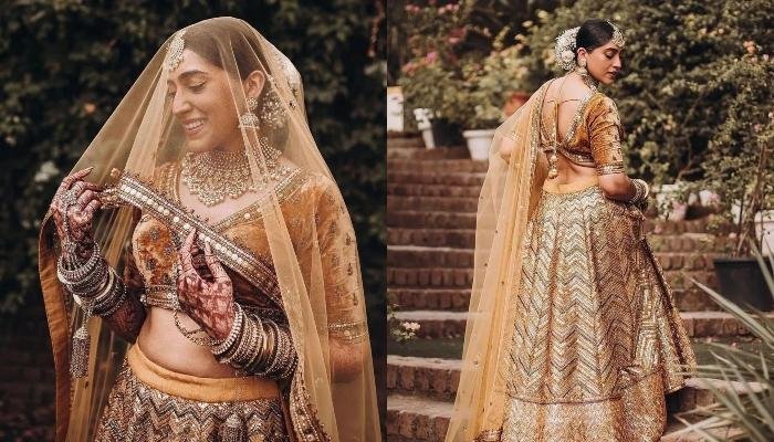 Miss Universe Pageant Bride Donned A Ginger Orange Lehenga, Flaunted Dewy Makeup Done By Herself