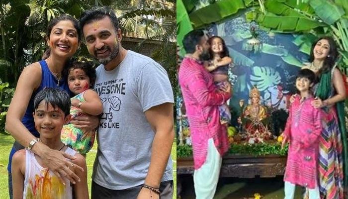 Shilpa Shetty And Her Hubby, Raj Kundra Twin With Their Kids, Samisha-Viaan For Ganesh Chaturthi