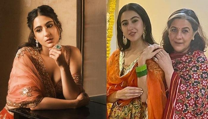 Sara Ali Khan Brings Home Ganpati Bappa With Her Mom, Amrita Singh, Former Stuns In A