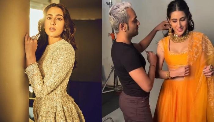 Sara Ali Khan Shells Out Some Major Fashion Goals In An Orange-Coloured Lehenga Worth Rs. 55K