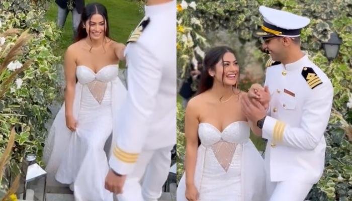 Krishna Mukherjee Gets Engaged To Her Boyfriend In Navy Style, Dons A Whimsical Strapless White Gown