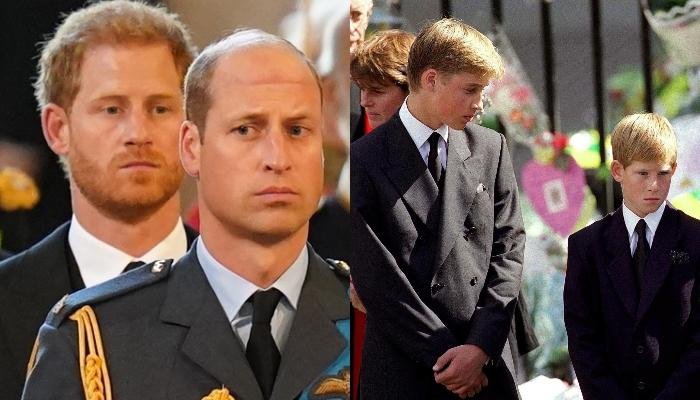 Prince William And Prince Harry Walk Behind Queen’s Coffin Just Like They Had During Diana’s Funeral