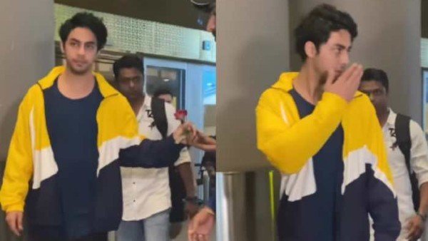 Aryan Khan Returns To Mumbai; Greets Admirers At The Airport, Accepts Rose From A Fan