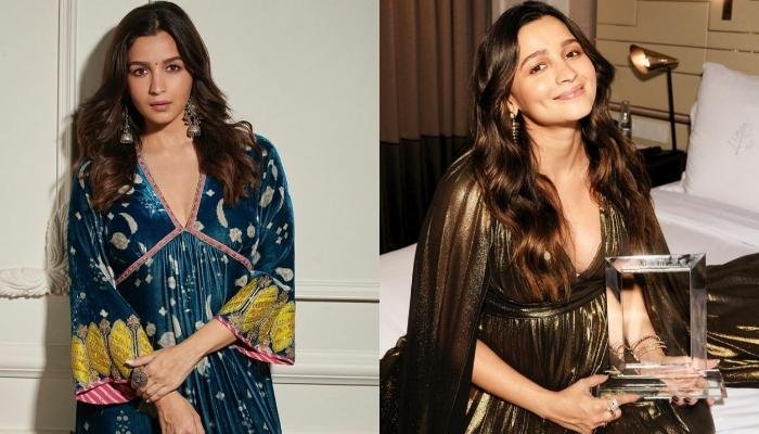 Alia Bhatt Flaunts Her Baby-Bump In A Shimmery Gown As She Receives Times100 Impact Award