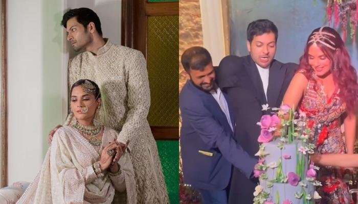 Richa Chadha And Ali Fazal Exchange Rings At Their Starry Reception, Struggle To Cut Their Huge Cake