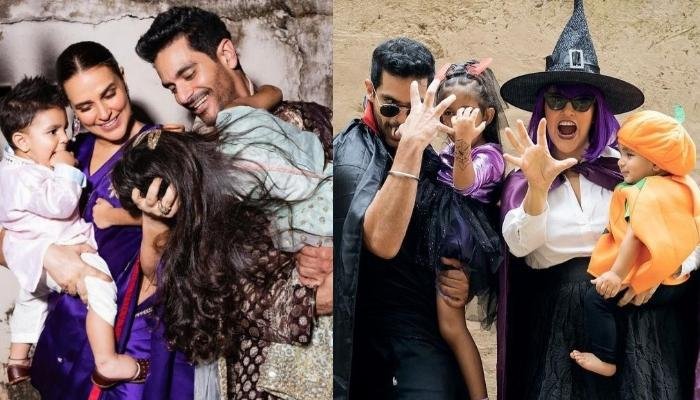 Neha Dhupia Shares Glimpses From Halloween Celebration, Her Kids Turned Into A Spider And Pumpkin