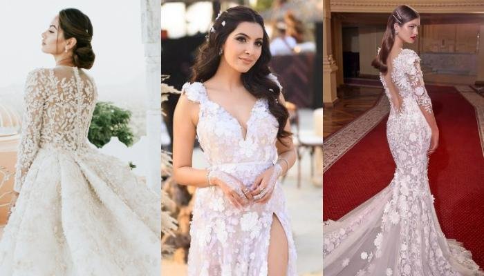 6 Unique 3D Bridal Gowns: For European Christian Style Wedding To Sundowner Or Cocktail Parties