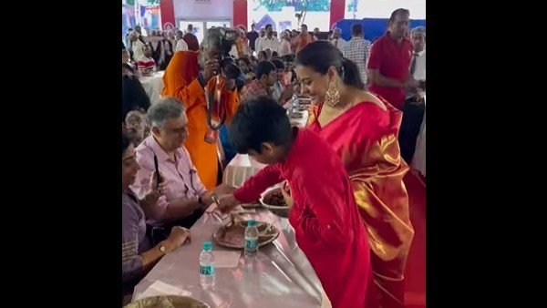 Durga Puja 2022: Kajol Is Proud Of Her Son Yug For Serving Bhog; Actress Drops A Video