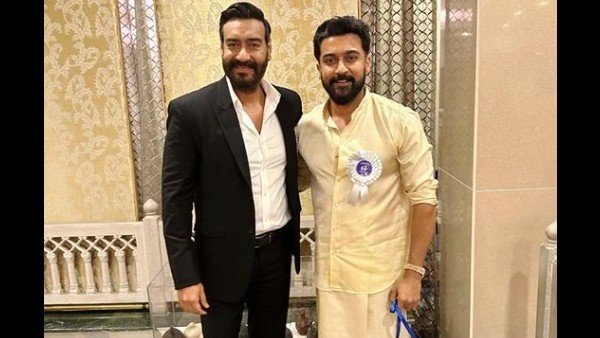 68th National Film Awards: Ajay Devgn Poses For A Photo With Suriya; Says 'Deeply Respect His Talent'