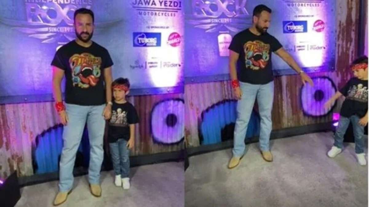 Saif Ali Khan  And Son Taimur Twinned In A Musical Concert