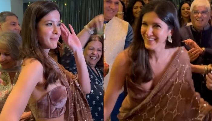 Shanaya Kapoor Dances Her Heart Out At Cousin’s Engagement, Stuns In A Beige-Coloured Saree