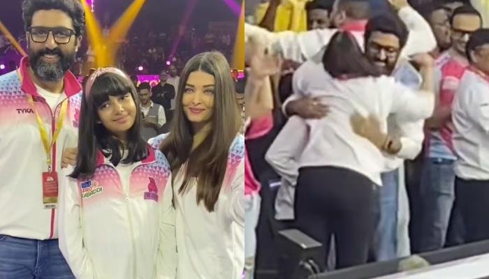 Abhishek Bachchan Rushes To Hug Aishwarya Rai As His Kabaddi Team Wins, Aaradhya Poses With Trophy