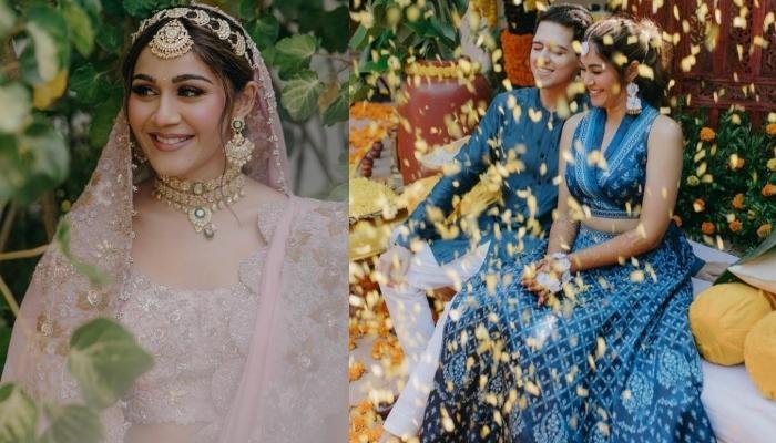 Anamika Khanna Bride Wore Blush Pink Lehenga At D-Day, Stuns In Blue Anita Dongre Outfit At