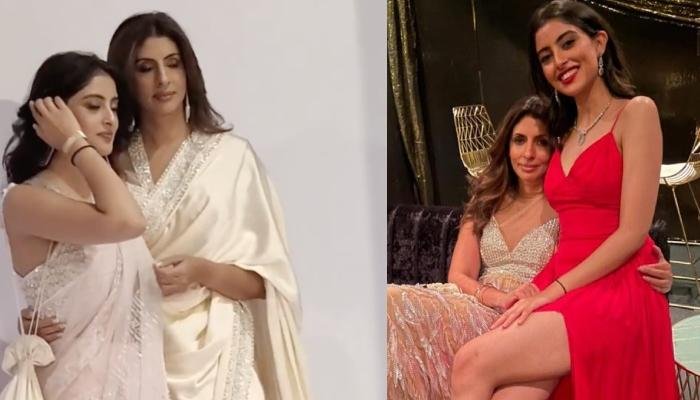 Navya Naveli Nanda Twins With Mom, Shweta In Pastel Sarees For Abu Jani And Sandeep Khosla’s Show