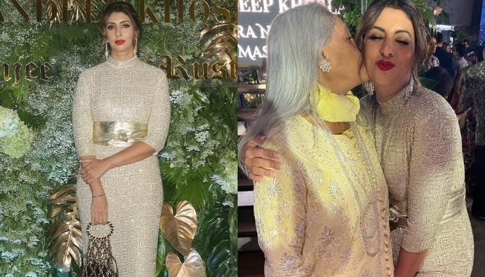 Shweta Bachchan Dons Her Vintage Gown And Carries A Chanel Bag Worth Rs. 5.26 Lakhs At AJSK