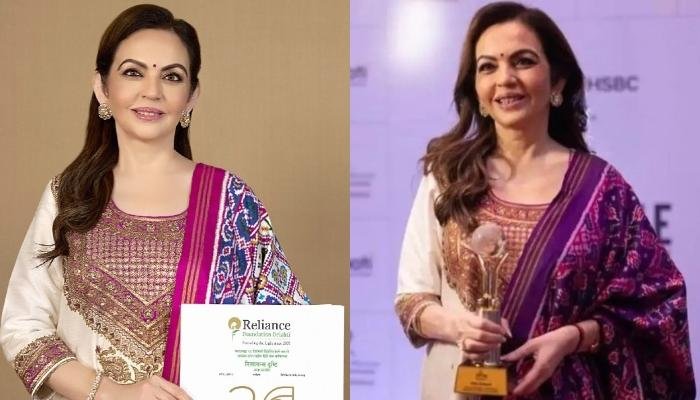 Nita Ambani Dons A Silk Hand Embroidered