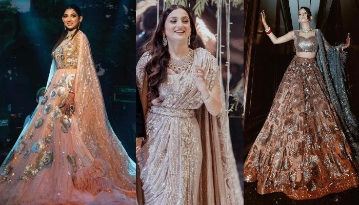 20 Brides Who Stunned In Manish Malhotra Outfits At Their Cocktail: Feather Gown To Pre-Draped Saree