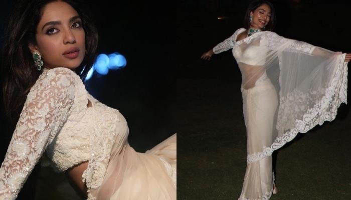 Sobhita Dhulipala Radiates Elegance As She Dons A White Sheer Chiffon Saree Worth Rs. 68k