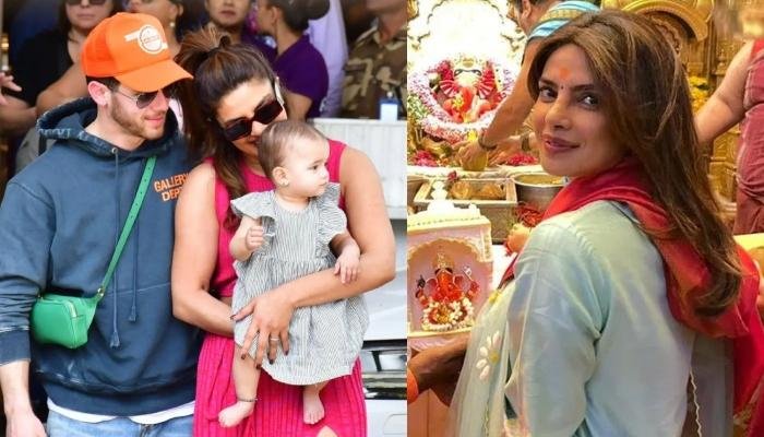 Priyanka Chopra Takes One-Year-Old Daughter, Malti Marie Chopra To Siddhivinayak Temple In Mumbai