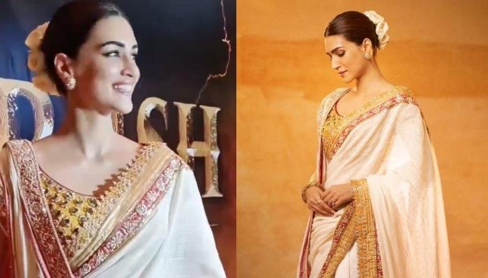 Kriti Sanon Wore A Custom-Made Saree By Abu Jani-Sandeep Khosla, Styles It With A Matching