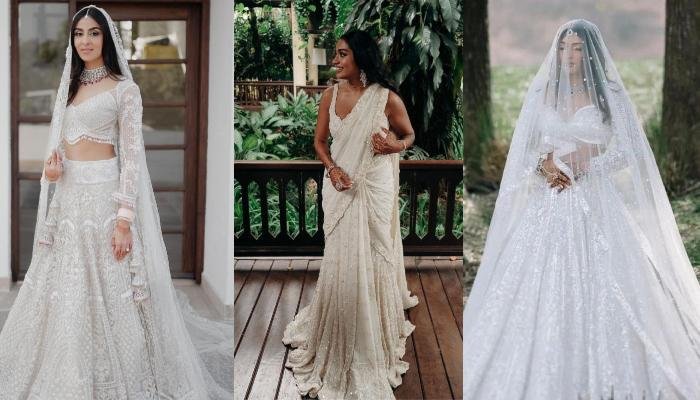 20 Brides Who Wore White Ensemble On Their Wedding: From Embellished Lehenga To  Sequin Saree