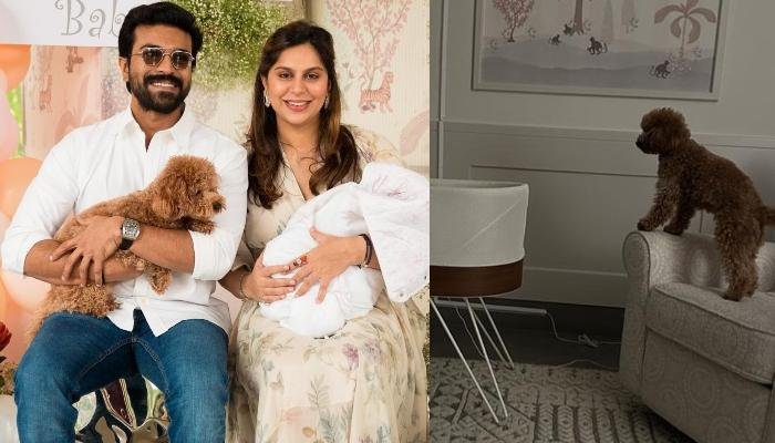 Ram Charan’s Wife, Upasana Shares A Cute Photo Of Their Fur Baby Keeping Eye On His Newborn Sister