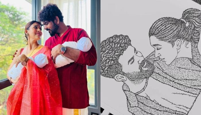 Nayanthara And Vignesh Shivan Receive Portrait Of Themselves Made With Kids, Uyir And Ulagam