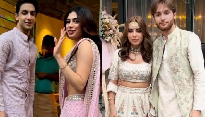 Khushi Kapoor Looks Sexy In A Pink Embellished Saree As She Attends BFF, Aaliyah