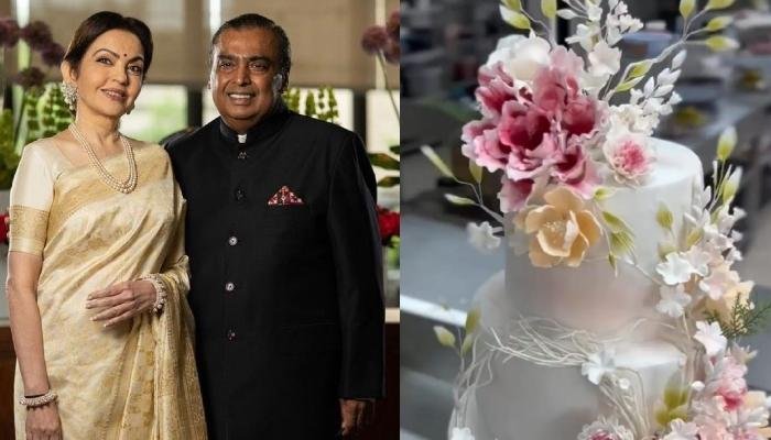 Mukesh Ambani And Nita Ambani Celebrated Their Anniversary With A White-Hued Rose Fondant Cake