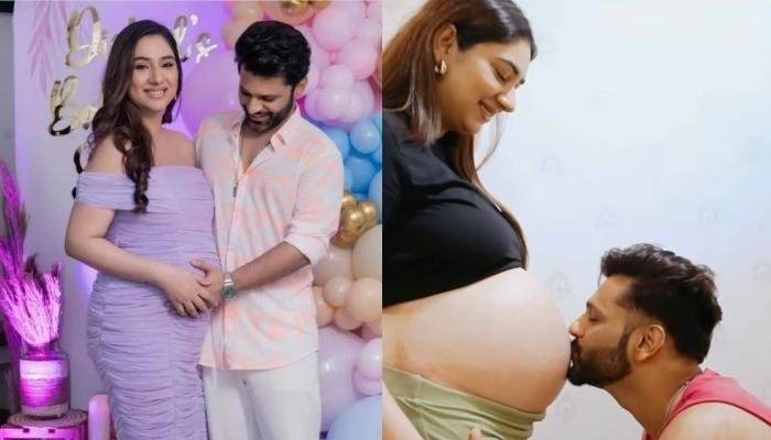 Rahul Vaidya Kisses Disha Parmar’s Full-Grown Bare Baby Bump Ahead Of Delivery, Pens ‘From Your Dad’