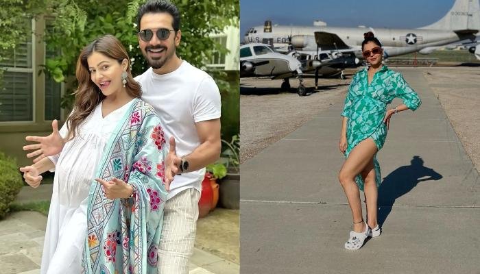 Rubina Dilaik Poses On Airport Runway For Her Babymoon Shoot, Flaunts Baby Bump In Wrap-Around Dress